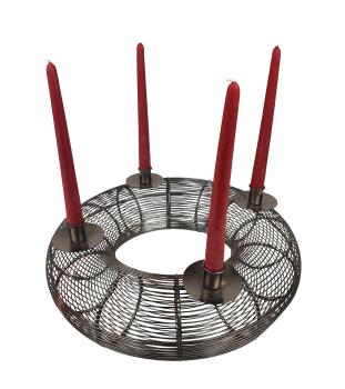 Adventskranz Metall silber ⌀ 41cm